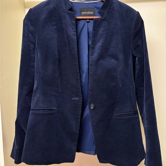 Banana Republic “crushed velevet” Navy Blue Women's Blazer - Picture 2 of 5